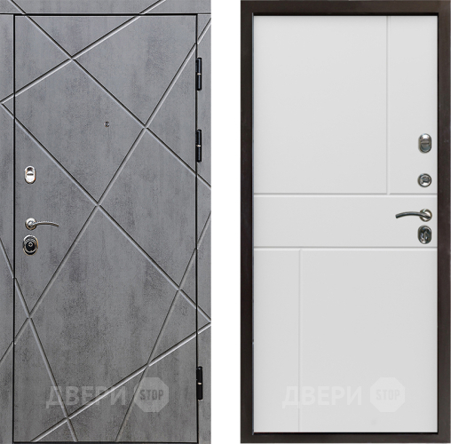 Входная металлическая Дверь Престиж Лучи Горизонт Бетон белый в Рузе