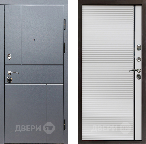 Входная металлическая Дверь Престиж Горизонт Грэй Porte Белый в Рузе