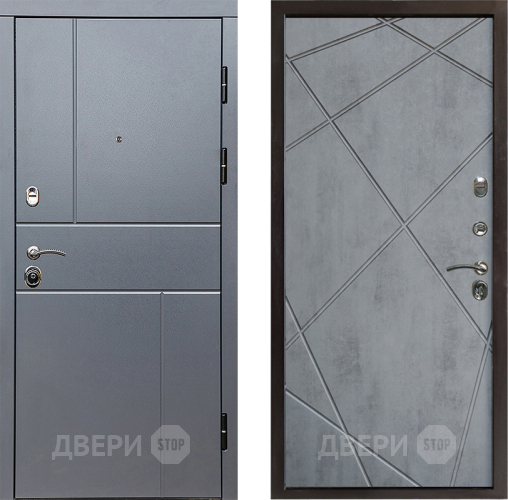Входная металлическая Дверь Престиж Горизонт Грэй Лучи Бетон темный в Рузе