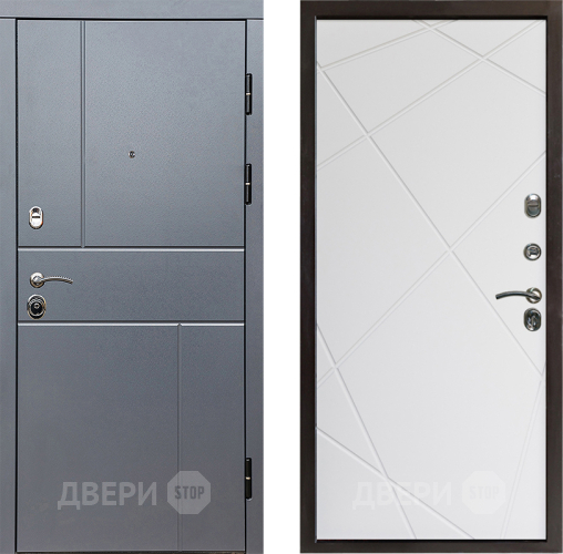 Входная металлическая Дверь Престиж Горизонт Грэй Лучи Бетон белый в Рузе