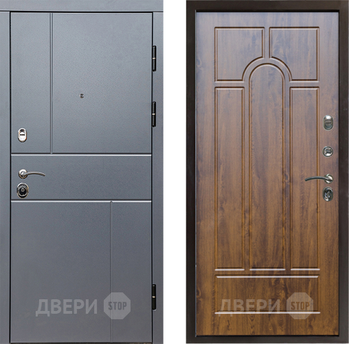 Входная металлическая Дверь Престиж Горизонт Грэй Арка Дуб в Рузе