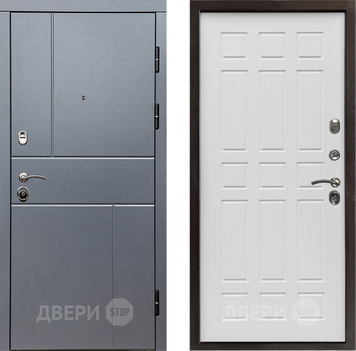 Входная металлическая Дверь Престиж Горизонт Грэй Спарта Белое дерево в Рузе