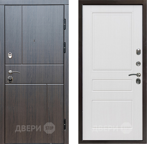 Входная металлическая Дверь Престиж Горизонт Венге Классика Белое дерево в Рузе