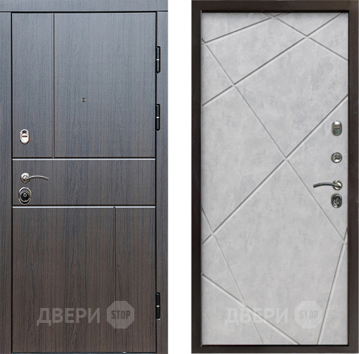 Входная металлическая Дверь Престиж Горизонт Венге Лучи Бетон светлый в Рузе