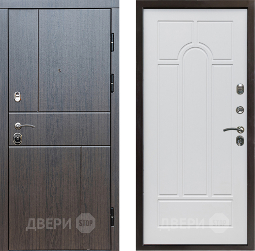 Входная металлическая Дверь Престиж Горизонт Венге Арка Белое дерево в Рузе