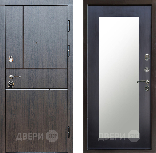 Входная металлическая Дверь Престиж Горизонт Венге Зеркло Пастораль Венге в Рузе