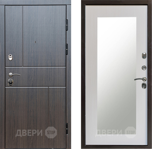 Входная металлическая Дверь Престиж Горизонт Венге Зеркло Пастораль Лиственница белая в Рузе