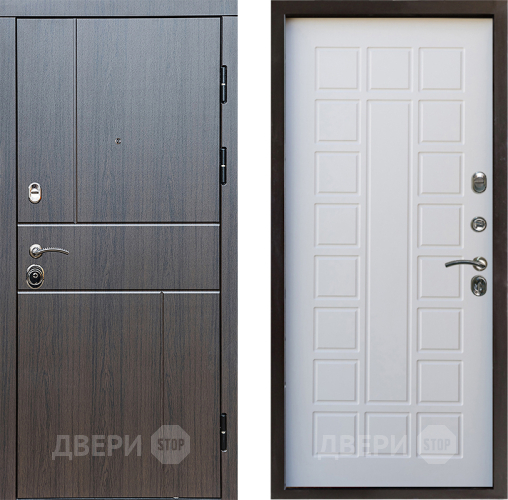 Входная металлическая Дверь Престиж Горизонт Венге Престиж Белое дерево в Рузе