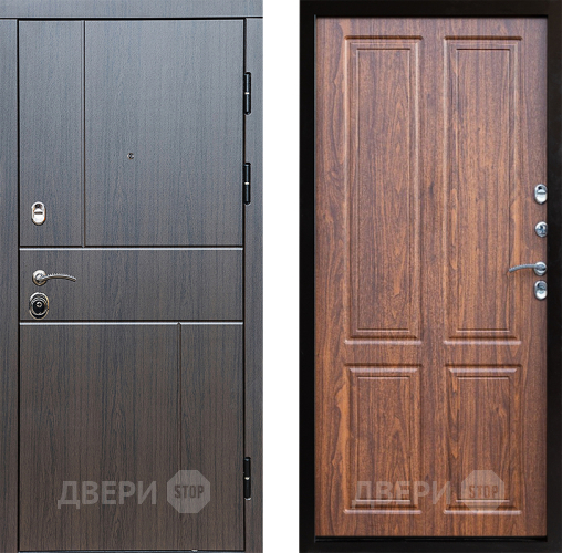 Входная металлическая Дверь Престиж Горизонт Венге Премиум Орех светлый в Рузе