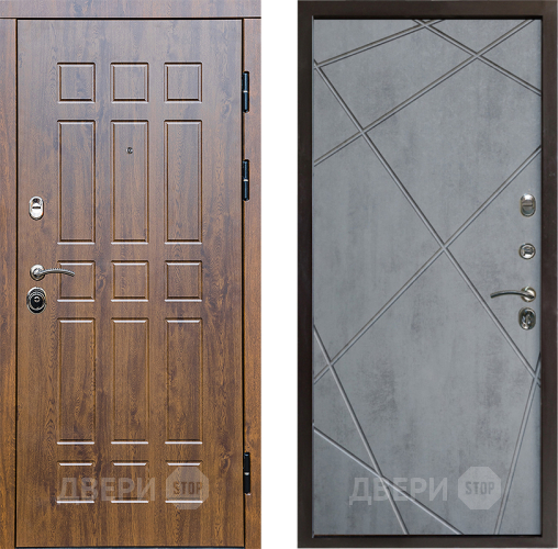Входная металлическая Дверь Престиж Стандарт Лучи Бетон темный в Рузе