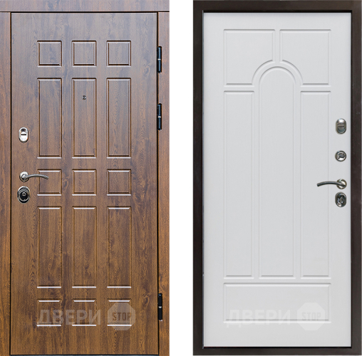 Входная металлическая Дверь Престиж Стандарт Арка Белое дерево в Рузе