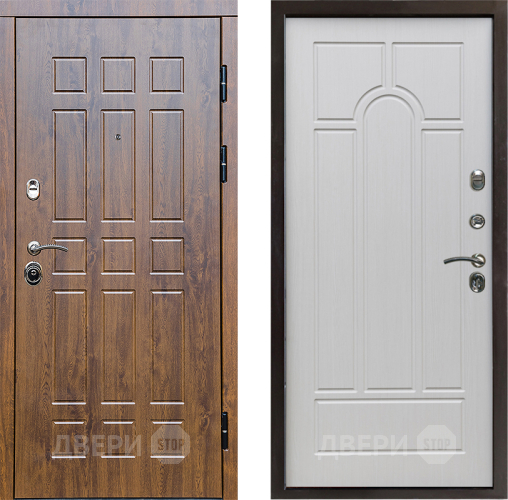 Входная металлическая Дверь Престиж Стандарт Арка Лиственница белая в Рузе