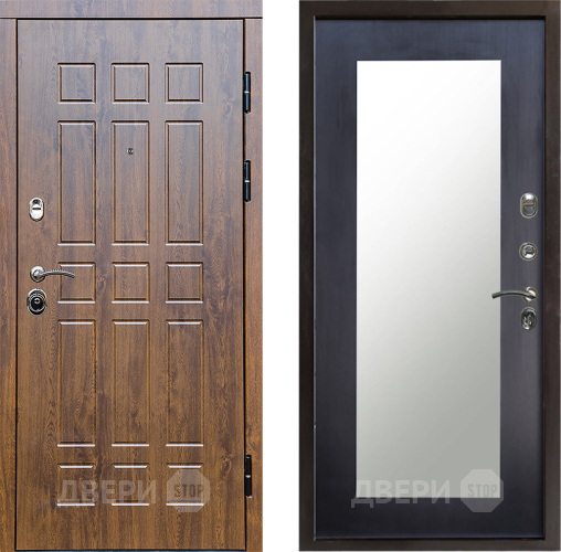 Входная металлическая Дверь Престиж Стандарт Зеркло Пастораль Венге в Рузе