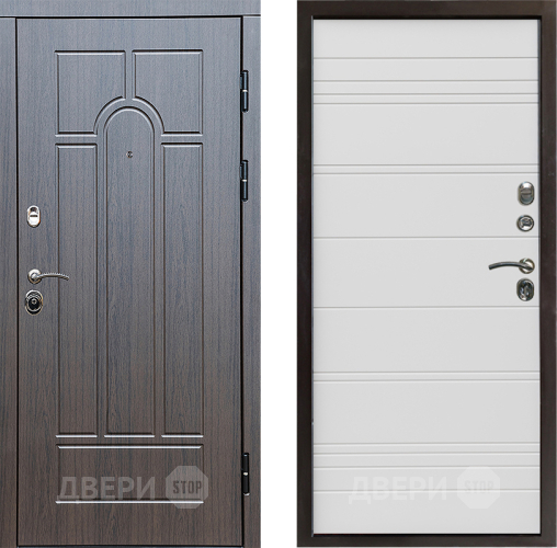 Входная металлическая Дверь Престиж Арка Line Белый в Рузе