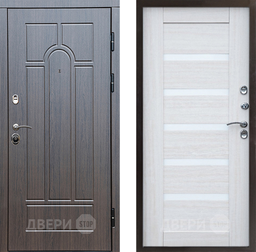 Входная металлическая Дверь Престиж Арка Царга Лиственница белая в Рузе