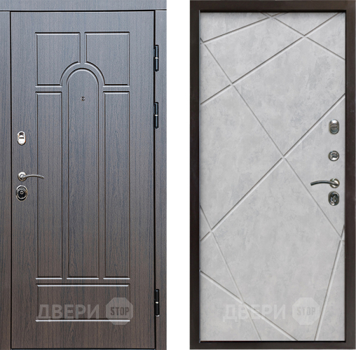 Входная металлическая Дверь Престиж Арка Лучи Бетон светлый в Рузе