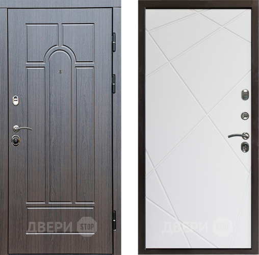 Входная металлическая Дверь Престиж Арка Лучи Бетон белый в Рузе