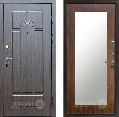 Входная металлическая Дверь Престиж Арка Зеркло Пастораль Дуб в Рузе