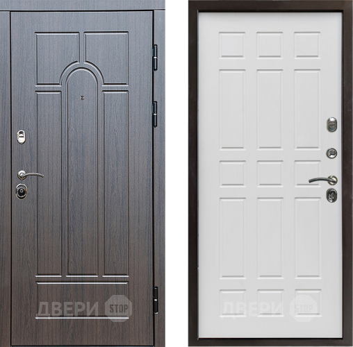 Входная металлическая Дверь Престиж Арка Спарта Белое дерево в Рузе