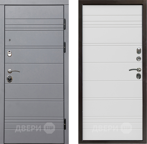 Входная металлическая Дверь Престиж Линия Грэй Line Белый в Рузе