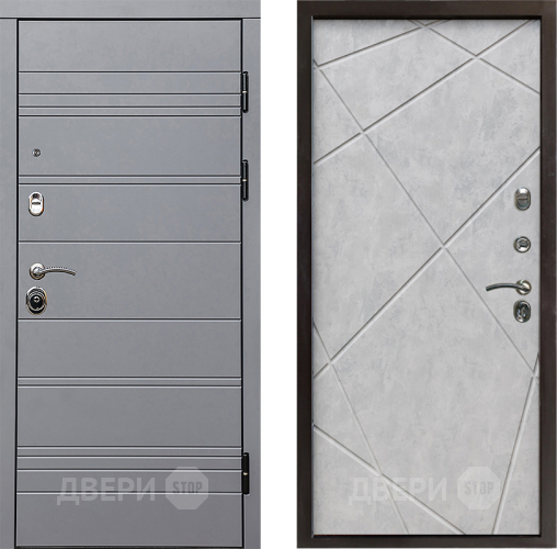 Входная металлическая Дверь Престиж Линия Грэй Лучи Бетон светлый в Рузе
