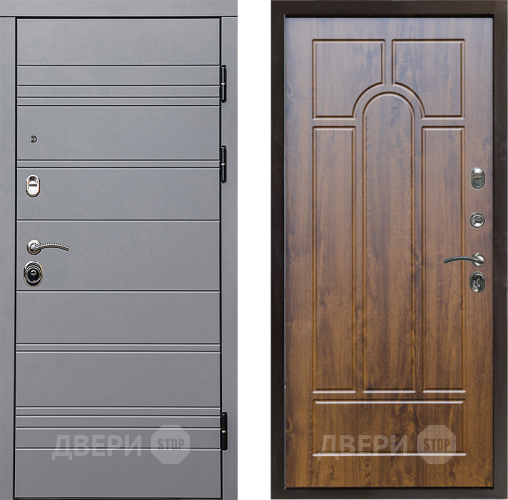 Входная металлическая Дверь Престиж Линия Грэй Арка Дуб в Рузе