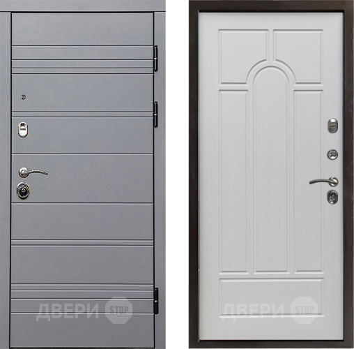 Входная металлическая Дверь Престиж Линия Грэй Арка Лиственница белая в Рузе