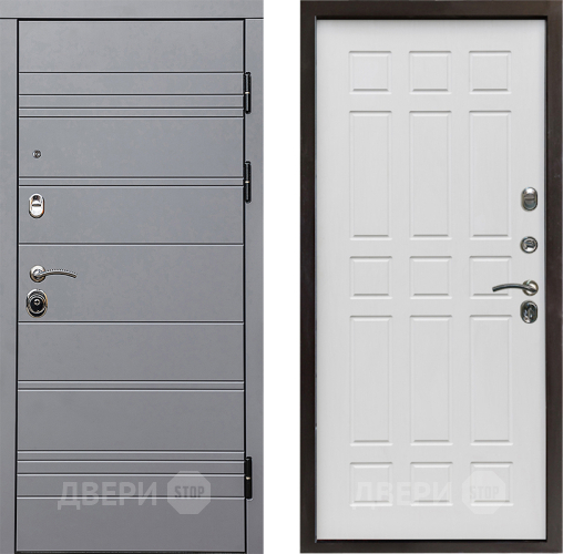 Входная металлическая Дверь Престиж Линия Грэй Спарта Белое дерево в Рузе