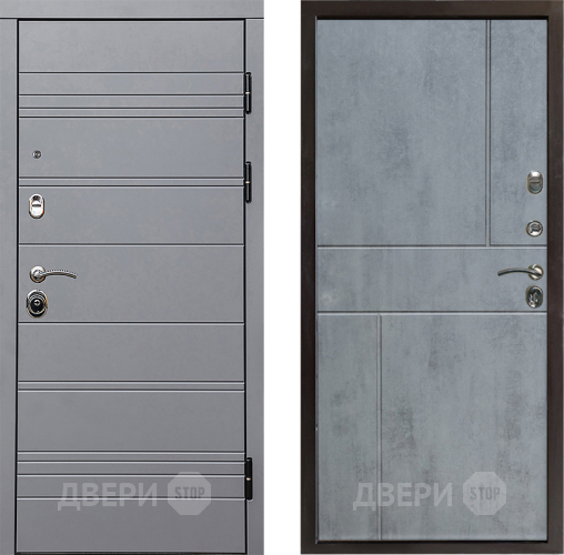 Входная металлическая Дверь Престиж Линия Грэй Горизонт Бетон темный в Рузе