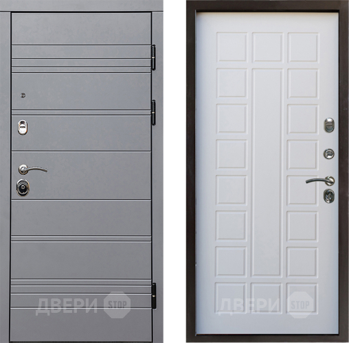 Входная металлическая Дверь Престиж Линия Грэй Престиж Белое дерево в Рузе