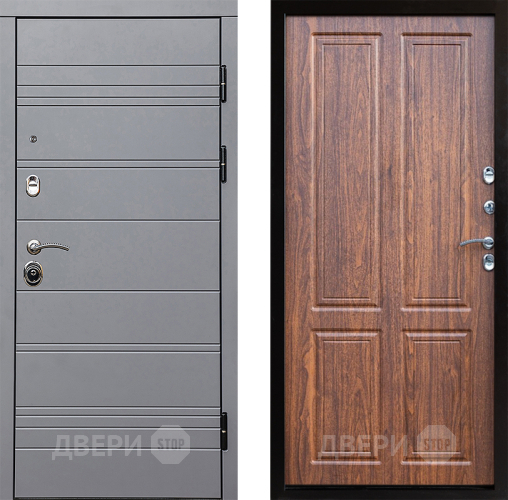 Входная металлическая Дверь Престиж Линия Грэй Премиум Орех светлый в Рузе