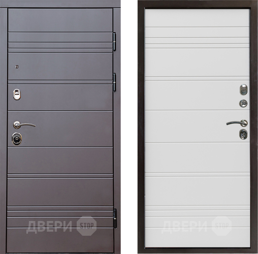 Входная металлическая Дверь Престиж Линия Браун Line Белый в Рузе