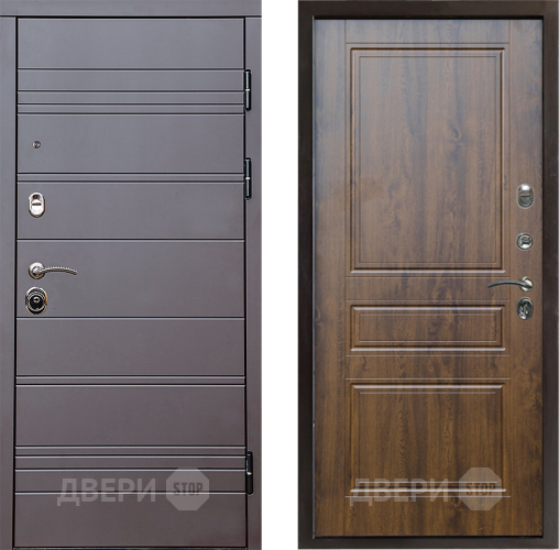 Входная металлическая Дверь Престиж Линия Браун Классика Дуб в Рузе