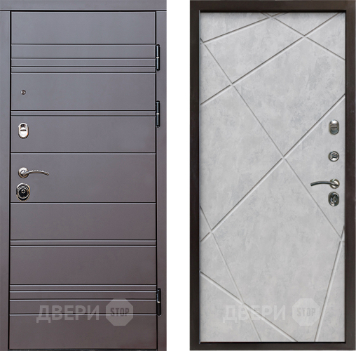 Входная металлическая Дверь Престиж Линия Браун Лучи Бетон светлый в Рузе
