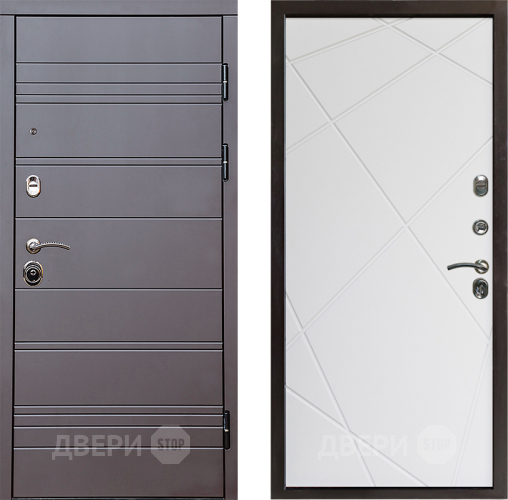 Входная металлическая Дверь Престиж Линия Браун Лучи Бетон белый в Рузе