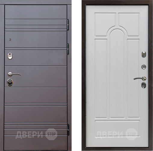 Входная металлическая Дверь Престиж Линия Браун Арка Лиственница белая в Рузе