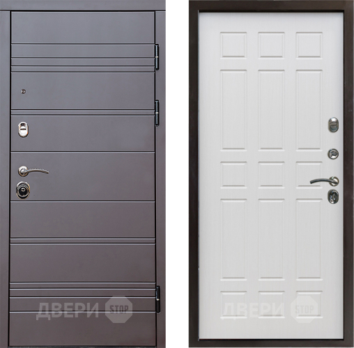 Входная металлическая Дверь Престиж Линия Браун Спарта Лиственница белая в Рузе