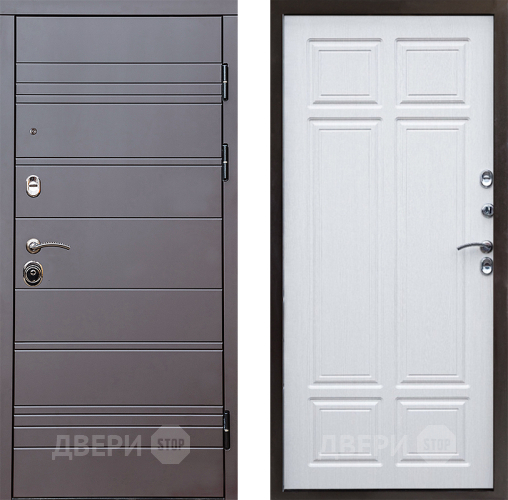 Входная металлическая Дверь Престиж Линия Браун Премиум Лиственница белая в Рузе