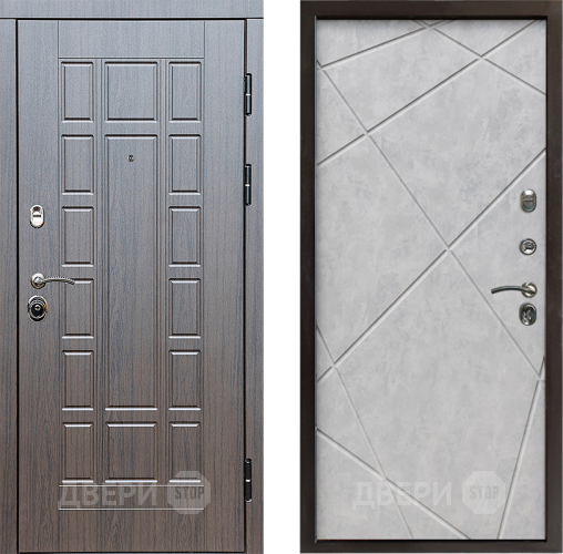Входная металлическая Дверь Престиж Престиж Лучи Бетон светлый в Рузе