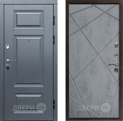 Входная металлическая Дверь Престиж Премиум Лучи Бетон темный в Рузе