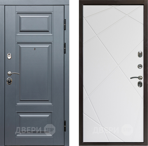 Входная металлическая Дверь Престиж Премиум Лучи Бетон белый в Рузе