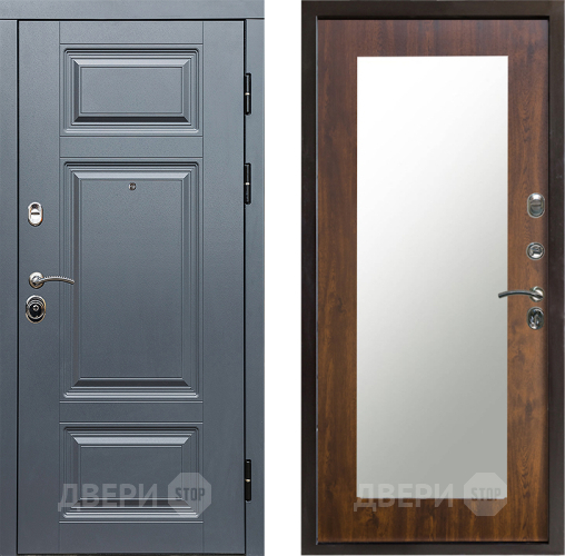 Входная металлическая Дверь Престиж Премиум Зеркло Пастораль Дуб в Рузе