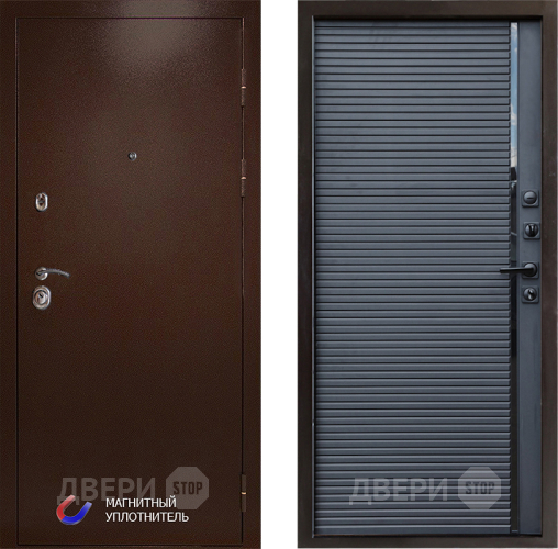 Входная металлическая Дверь Престиж Медь Porte Черный кварц в Рузе