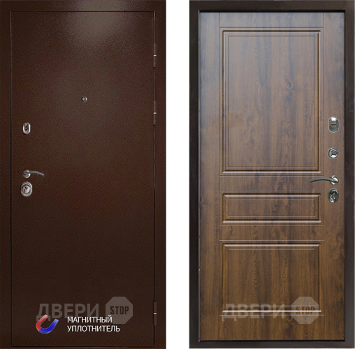 Входная металлическая Дверь Престиж Медь Классика Дуб в Рузе