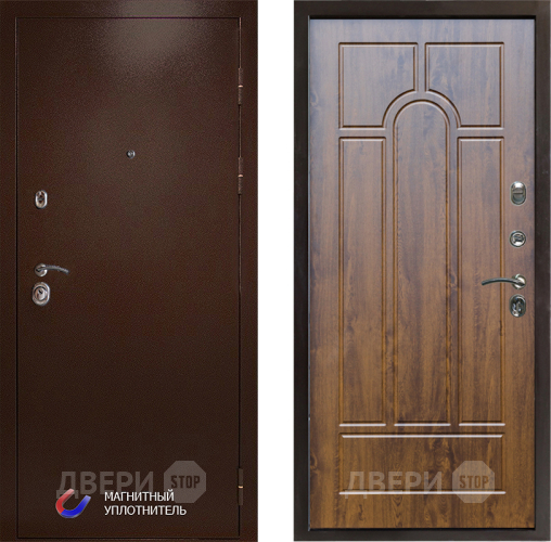 Входная металлическая Дверь Престиж Медь Арка Дуб в Рузе