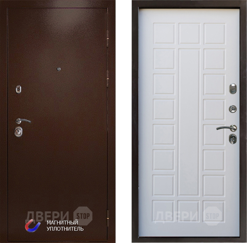 Входная металлическая Дверь Престиж Медь Престиж Белое дерево в Рузе
