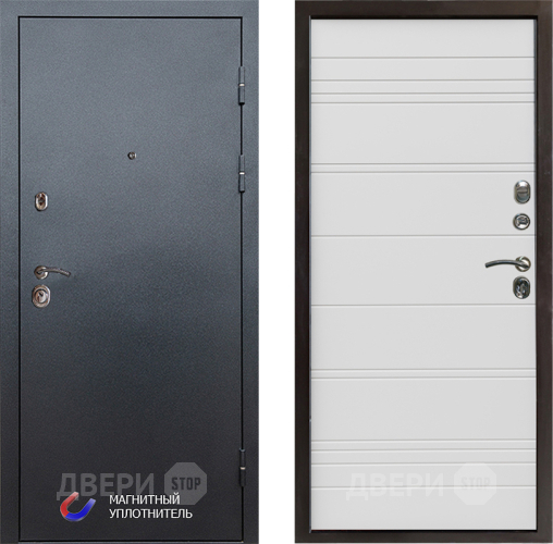 Входная металлическая Дверь Престиж Графит Line Белый в Рузе