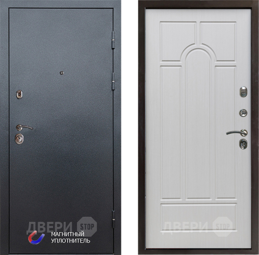 Входная металлическая Дверь Престиж Графит Арка Лиственница белая в Рузе