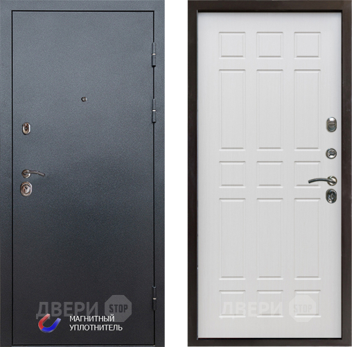 Входная металлическая Дверь Престиж Графит Спарта Лиственница белая в Рузе