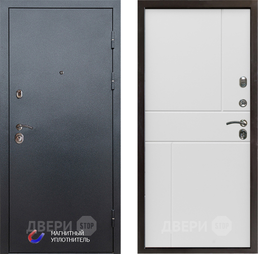 Входная металлическая Дверь Престиж Графит Горизонт Бетон белый в Рузе